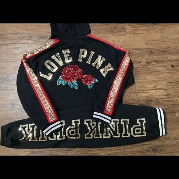 PINK VS 2017 FASHION SHOW BLING ROSES
HOODIE AND JOGGERS SET M - Picture 8 of 11